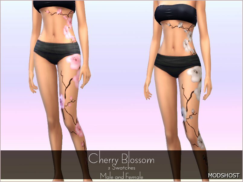 Sims 4 Male Mod: Cherry Blossom Tattoo (Featured)