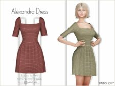 Sims 4 Elder Clothes Mod: Alexandra Dress – ACN 469 (Featured)