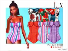 Sims 4 Swimwear Clothes Mod: LX : Swimsuit Corset (Featured)