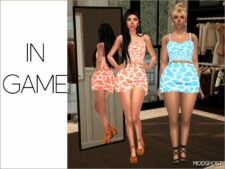 Sims 4 Teen Clothes Mod: Leia – Printed SET (Image #2)