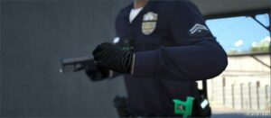 GTA 5 Player Mod: Black Nitrile Gloves for MP Male (Image #2)