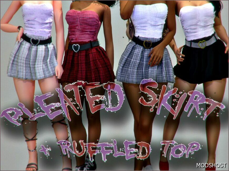 Sims 4 Bottoms Clothes Mod: Pleated SET (Featured)