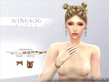 Sims 4 Female Mod: Wings Ef0723 Four Hair Buns (Featured)