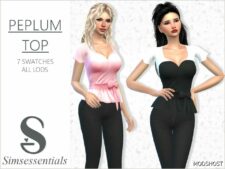 Sims 4 Elder Clothes Mod: Peplum TOP (Featured)