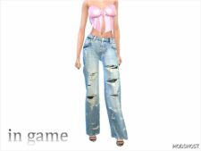 Sims 4 Teen Clothes Mod: Heavily Ripped OLD Jeans (Featured)