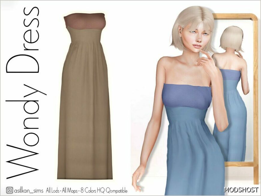 Sims 4 Female Clothes Mod: Wondy Dress – ACN 470 (Featured)