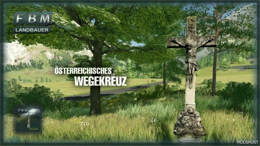 FS22 Placeable Mod: Austrian Wayside Cross (Featured)