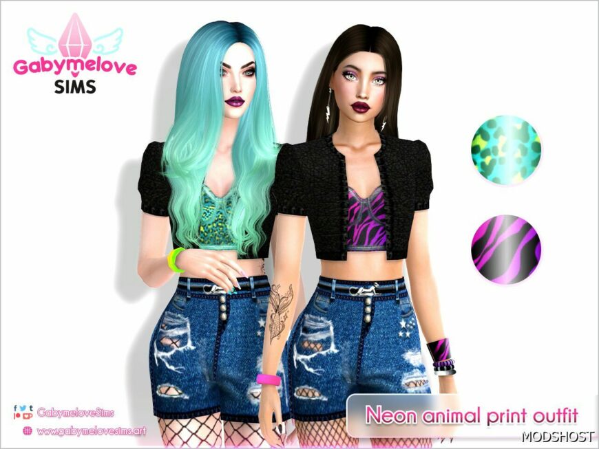 Sims 4 Clothes Mod: Neon Animal Print Outfit | Updated 2024 (Featured)