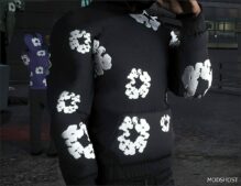 GTA 5 Player Mod: Denim Tears Cotton Wreath Hoodie (MP Male) (Featured)