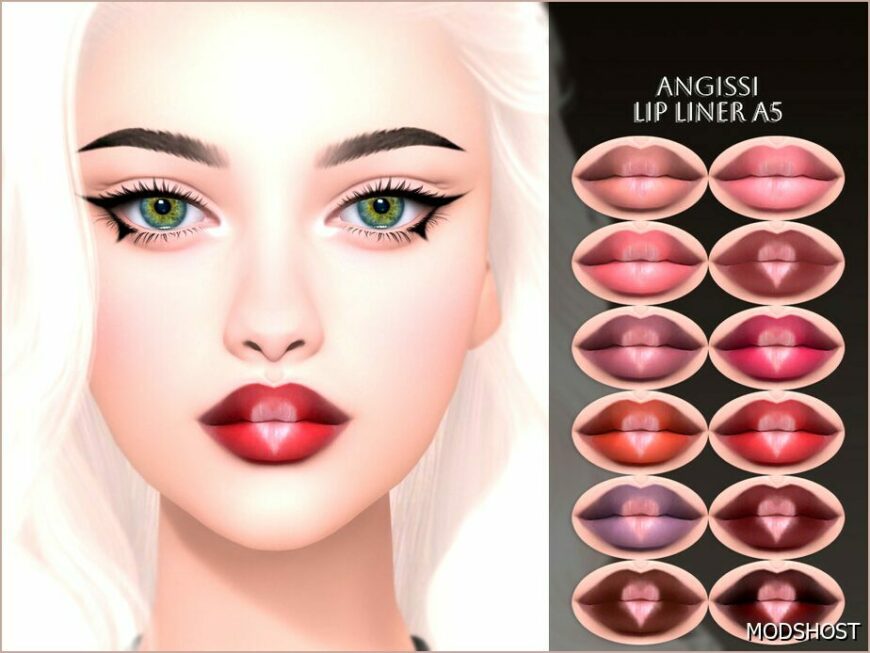 Sims 4 Female Makeup Mod: LIP Liner A5 (Featured)