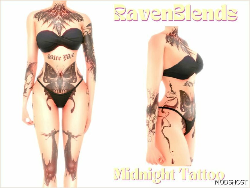 Sims 4 Female Mod: Midnight Tattoo (Featured)