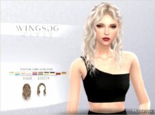 Sims 4 Female Mod: Wings Ef0719 Ponytail Curly Long Hair (Featured)