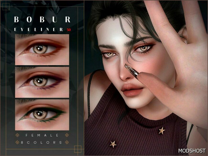 Sims 4 Eyeliner Makeup Mod: with 2D Eyelashes (Featured)