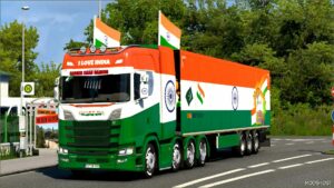 ETS2 Scania Mod: Indian Flag Skin for Scania S Highroof & Trailer BOX (Image #2)