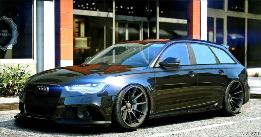 GTA 5 Audi Vehicle Mod: RS6 Avant Black (Featured)