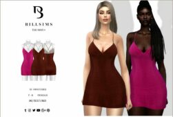 Sims 4 Female Clothes Mod: Strap Detail Halterneck Mini Dress (Featured)