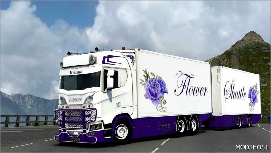 ETS2 Scania Truck Mod: S500 Flower Shuttle+Trailer V2.0 (Featured)