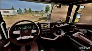 ETS2 Scania Mod: Next GEN Brown - White Interior 1.51 (Image #2)