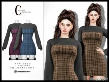 Sims 4 Female Clothes Mod: Short Dress D-306 (Image #2)