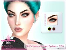 Sims 4 Mod: Makeup: GML's Smokey Winged Eyeliner • EL03 (Featured)