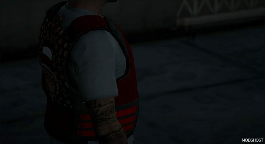 GTA 5 Player Mod: Bloods Vest for MP Male (Featured)