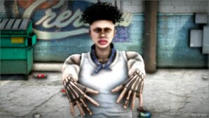 GTA 5 Tattoo Player Mod: Middle Finger Skeleton Hand Tattoo for MP Male (Image #2)