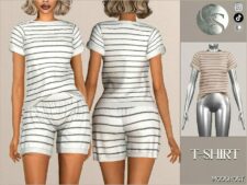 Sims 4 Elder Clothes Mod: Casual SET 442 – T-Shirt & Shorts (Featured)