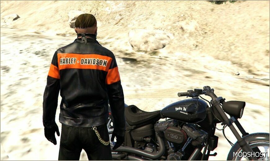 GTA 5 Player Mod: Harley Davidson Leather Jacket for Trevor (Featured)