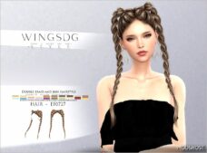 Sims 4 Female Mod: Wings Ef0727 Double Braid and BUN Hairstyle (Featured)