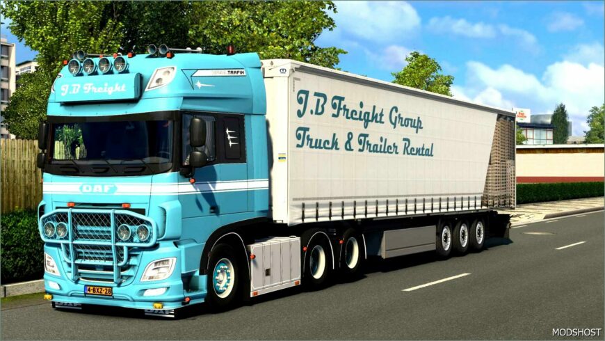 ETS2 Krone Mod: J.B Freight Group Rental Skin (FOR Krone Profiliner) (Featured)