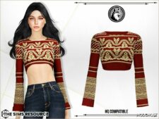 Sims 4 Female Clothes Mod: Isabelle TOP (Image #2)