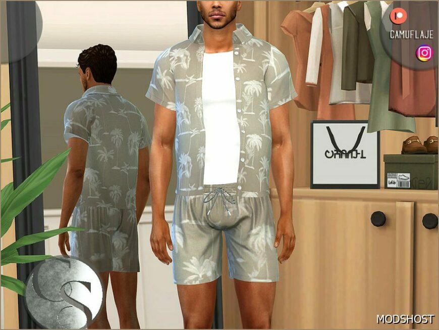 Sims 4 Everyday Clothes Mod: Summer Shirt and TOP (Adult Male) SET 445 (Featured)