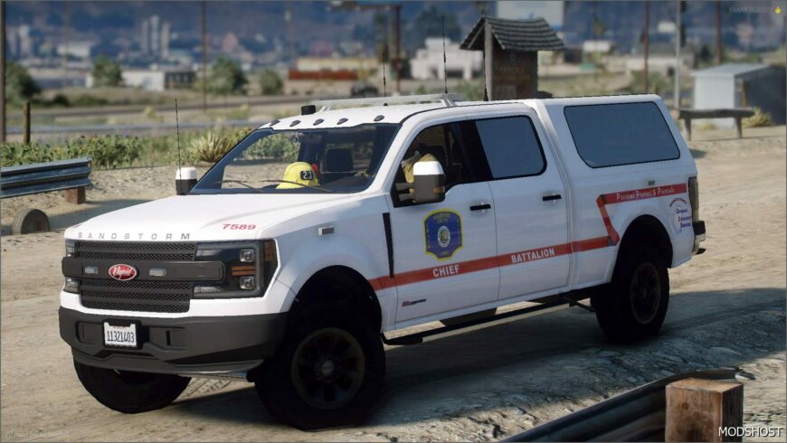 GTA 5 Vehicle Mod: Majestic County Fire Department Vapid Sandstorm Add-On / Fivem (Featured)