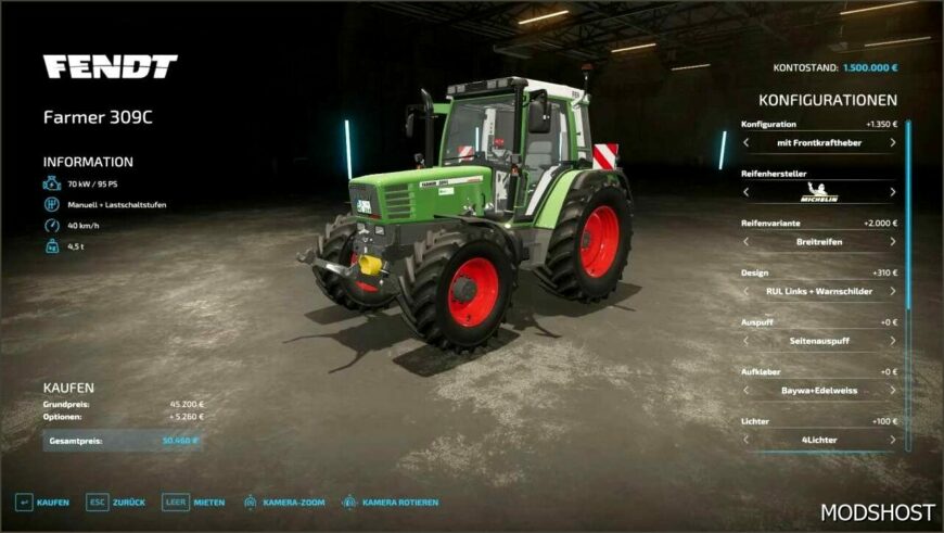 FS22 Fendt Tractor Mod: Farmer 309C (Featured)