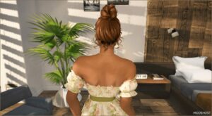 GTA 5 Player Mod: Curly BUN Hair for MP Female (Image #2)