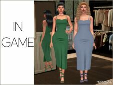 Sims 4 Elder Clothes Mod: Selena – Bodycon Midi Dress (Featured)