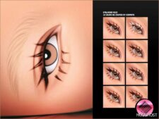 Sims 4 Female Makeup Mod: 2D Eyelashes N133 (Featured)