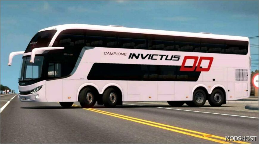 ETS2 Volvo Bus Mod: Invictus DD 6X2/8X2 Volvo 1.51 (Featured)