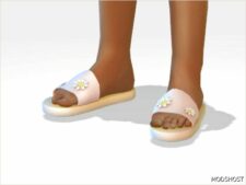 Sims 4 Kid Shoes Mod: Child Slippers with Flowers (Image #2)