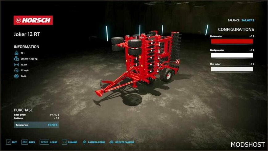 FS22 Horsch Cultivator Mod: Joker 12RT Rust Edition V1.1 (Featured)