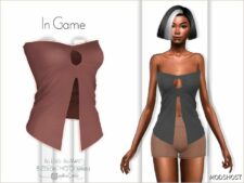 Sims 4 Elder Clothes Mod: Eliza Strapless TOP – ACN 483 (Image #2)