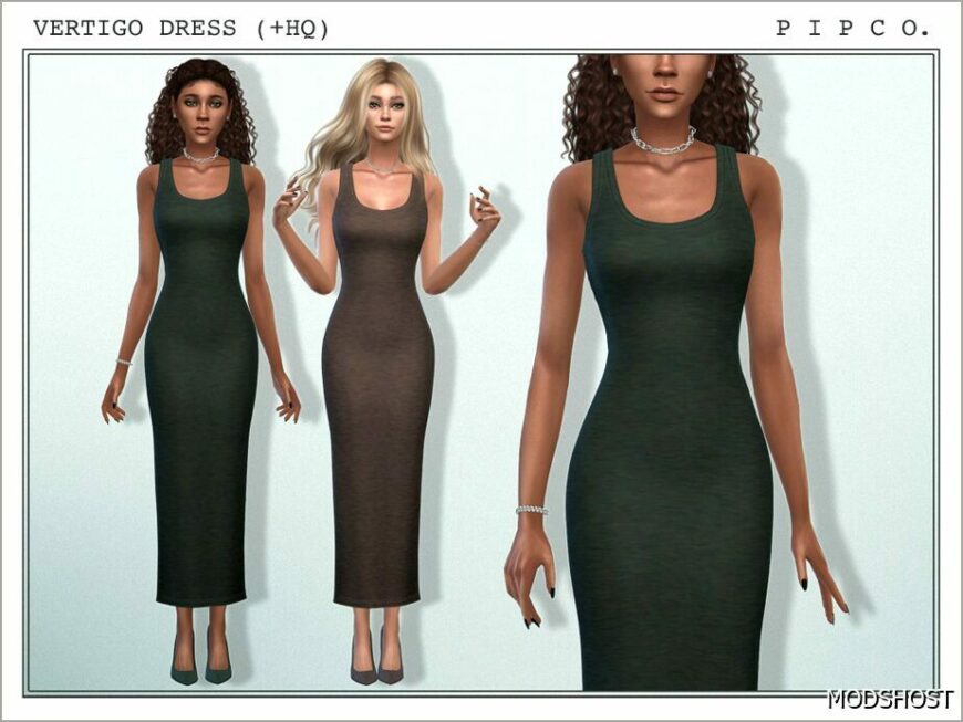 Sims 4 Dress Clothes Mod: Vertigo Dress. (Featured)