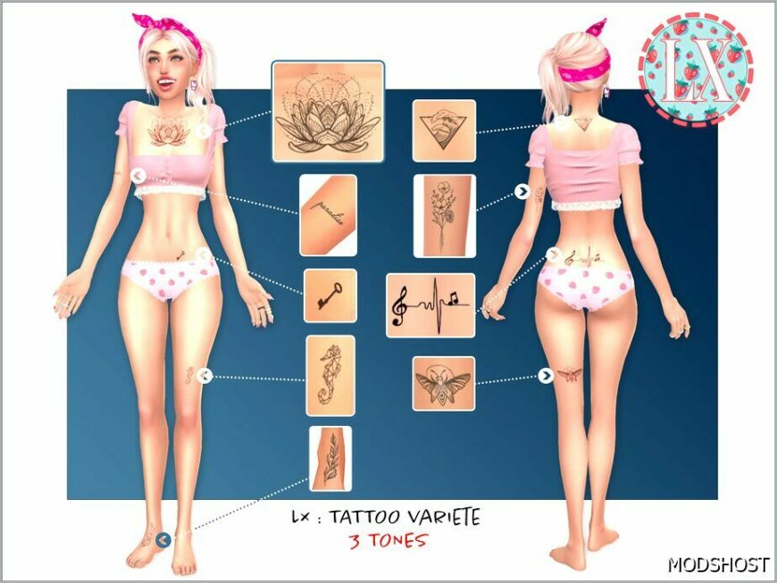 Sims 4 Female Mod: LX : Tattoo Variete (Featured)