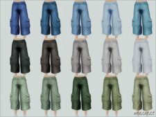 Sims 4 Adult Clothes Mod: Cropped Cargo Jeans for Female (Image #3)