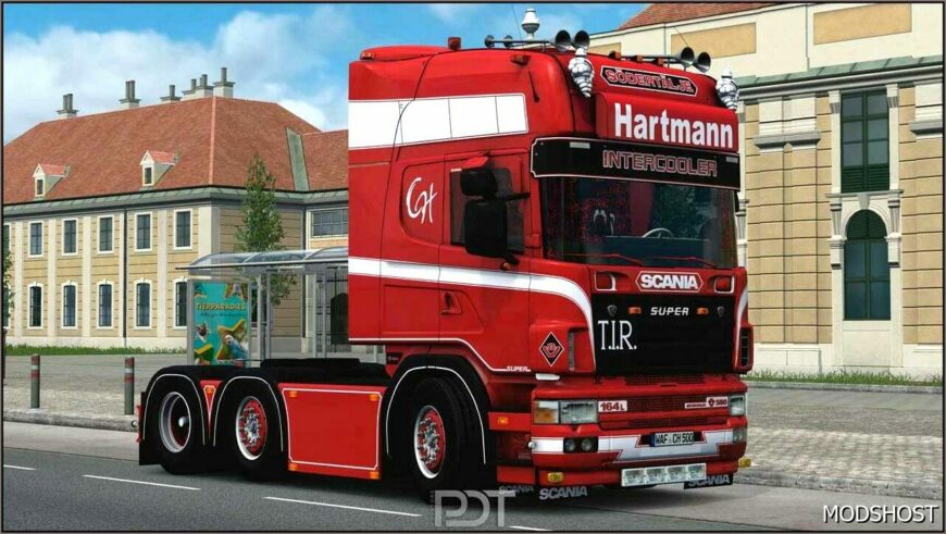 ETS2 Scania Truck Mod: 164L 580 4-Series Hartmann+Trailer V4 1.50 (Featured)