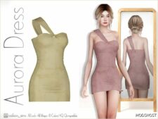 Sims 4 Elder Clothes Mod: Aurora Dress – ACN 485 (Image #2)