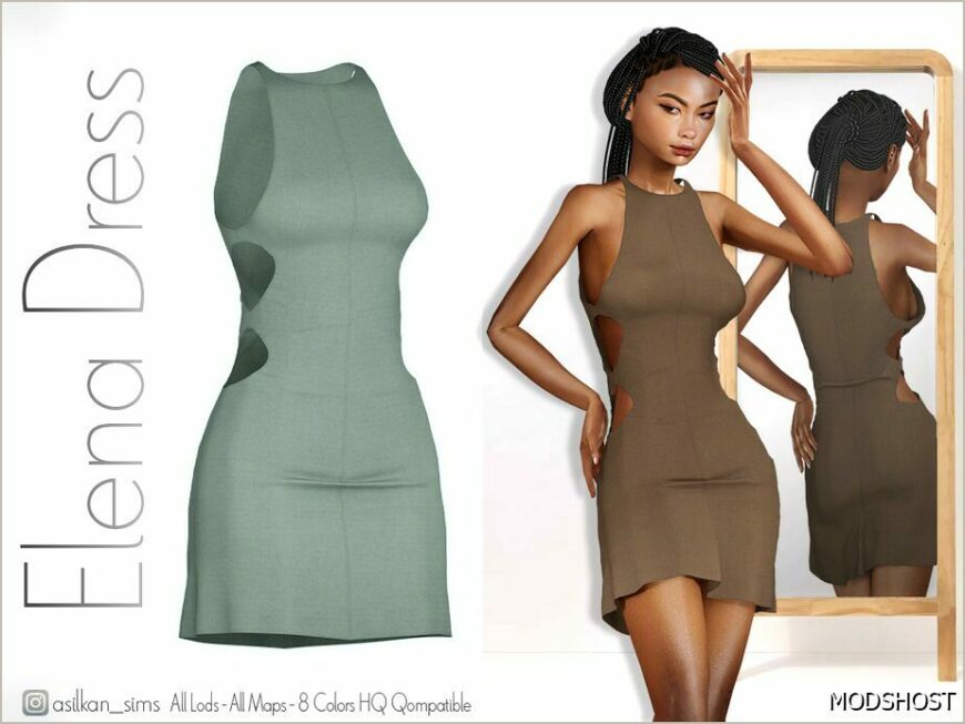 Sims 4 Dress Clothes Mod: Elena Dress – ACN 488 (Featured)