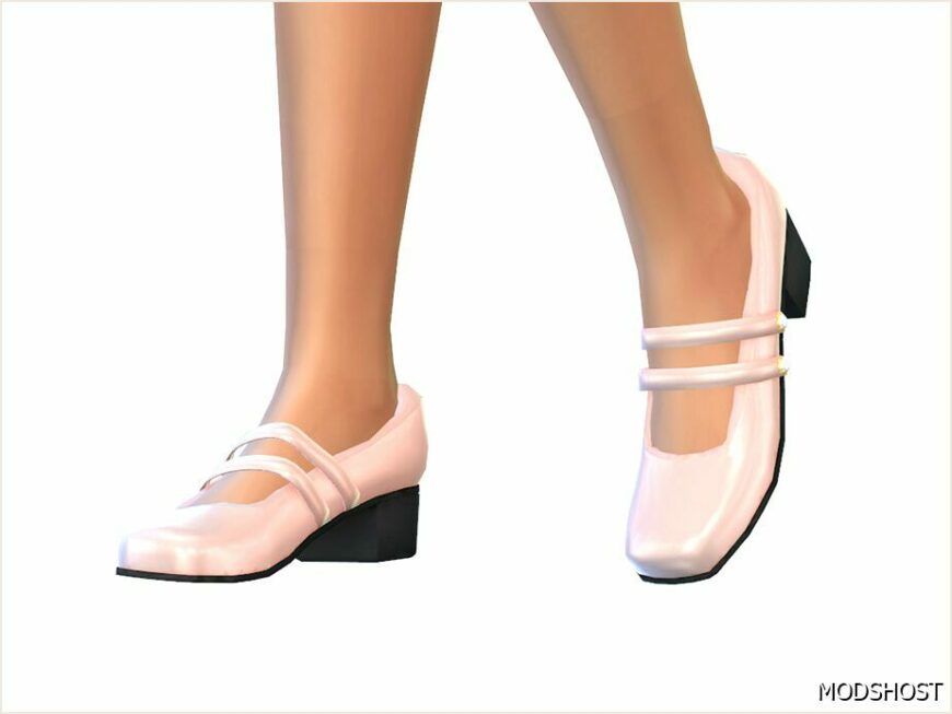 Sims 4 Female Mod: Heels Shoes with Pearls Buckles (Featured)