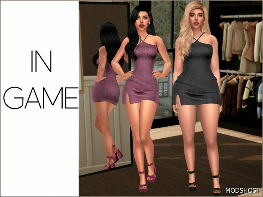 Sims 4 Everyday Clothes Mod: Lennon – Split Mini Dress (Featured)