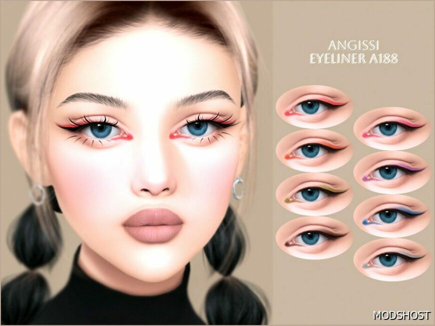 Sims 4 Eyeliner Makeup Mod: A188 (Featured)